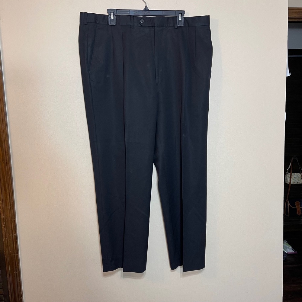 Jack Victor Collection Men's Black Pleated Dress Pants 40 x 28 Medallio